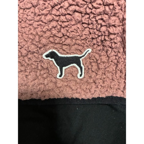 PINK Victoria's Secret Black and Pink Full Zip Sherpa/Fleece Jacket Size Large - Picture 3 of 13